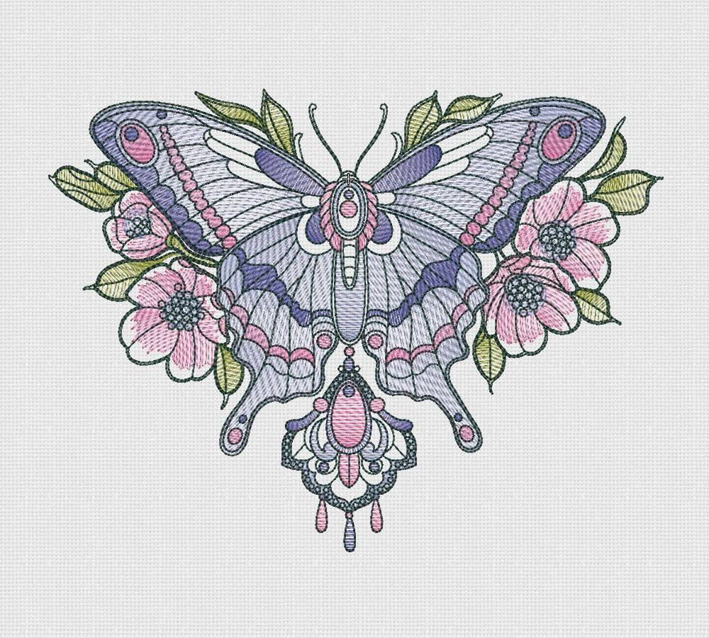 Дизайн "Бабочка с кулоном". bt247_butterfly with pendant. 